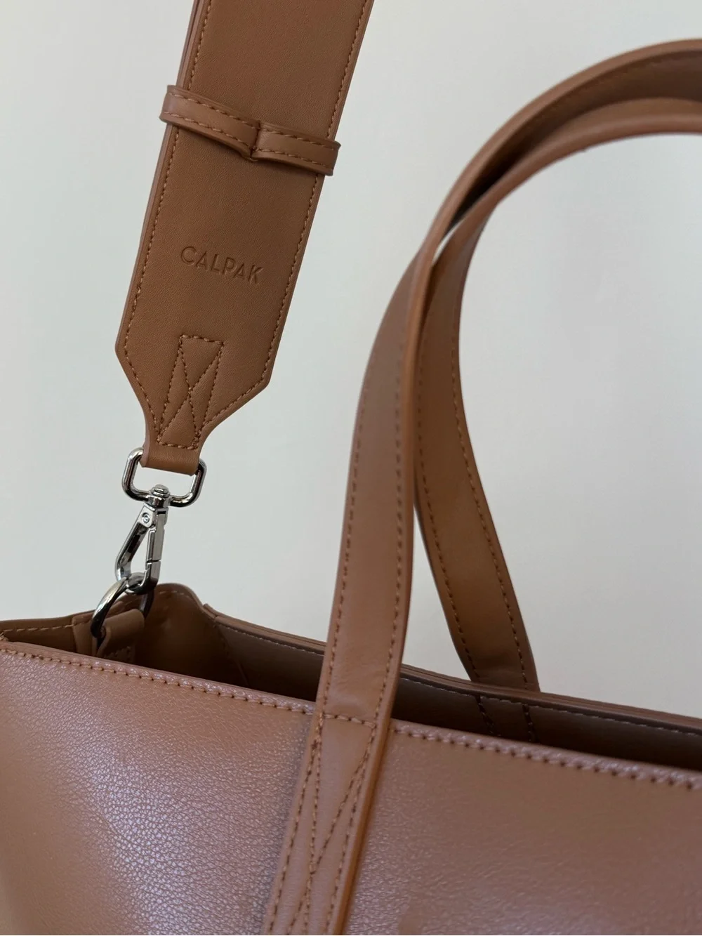 CALPAK Haven 16 Laptop Tote Bag Toffee Brown Tan Work Travel Commuter Office